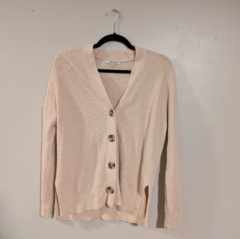 Madewell‎ Women's XXS Soft Cream Cardigan with Button Front and Pocket